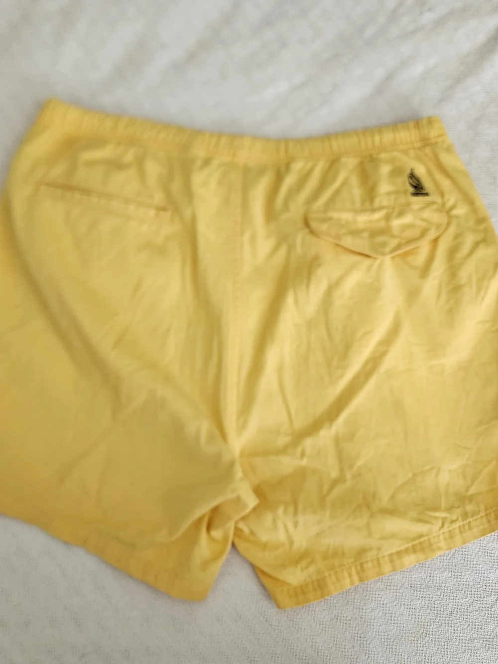 Vintage Nautica Yellow Swim Trunks - Size Medium - Mesh Lined Beach Shorts